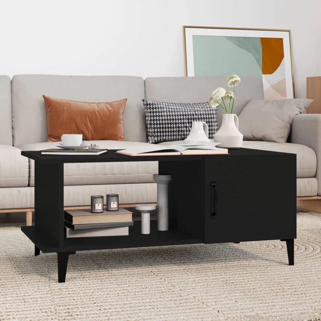 VidaXL Coffee Table 90x50x40 cm Smoked Oak Engineered Wood With Storage Cabinet For Living Room by vidaXL