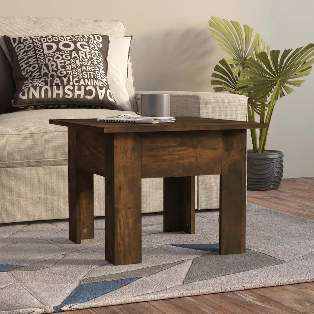 vidaXL VidaXL Coffee Table 55x55x42 cm Smoked Oak Engineered Wood Sturdy Build For Living Room - Coffee Table