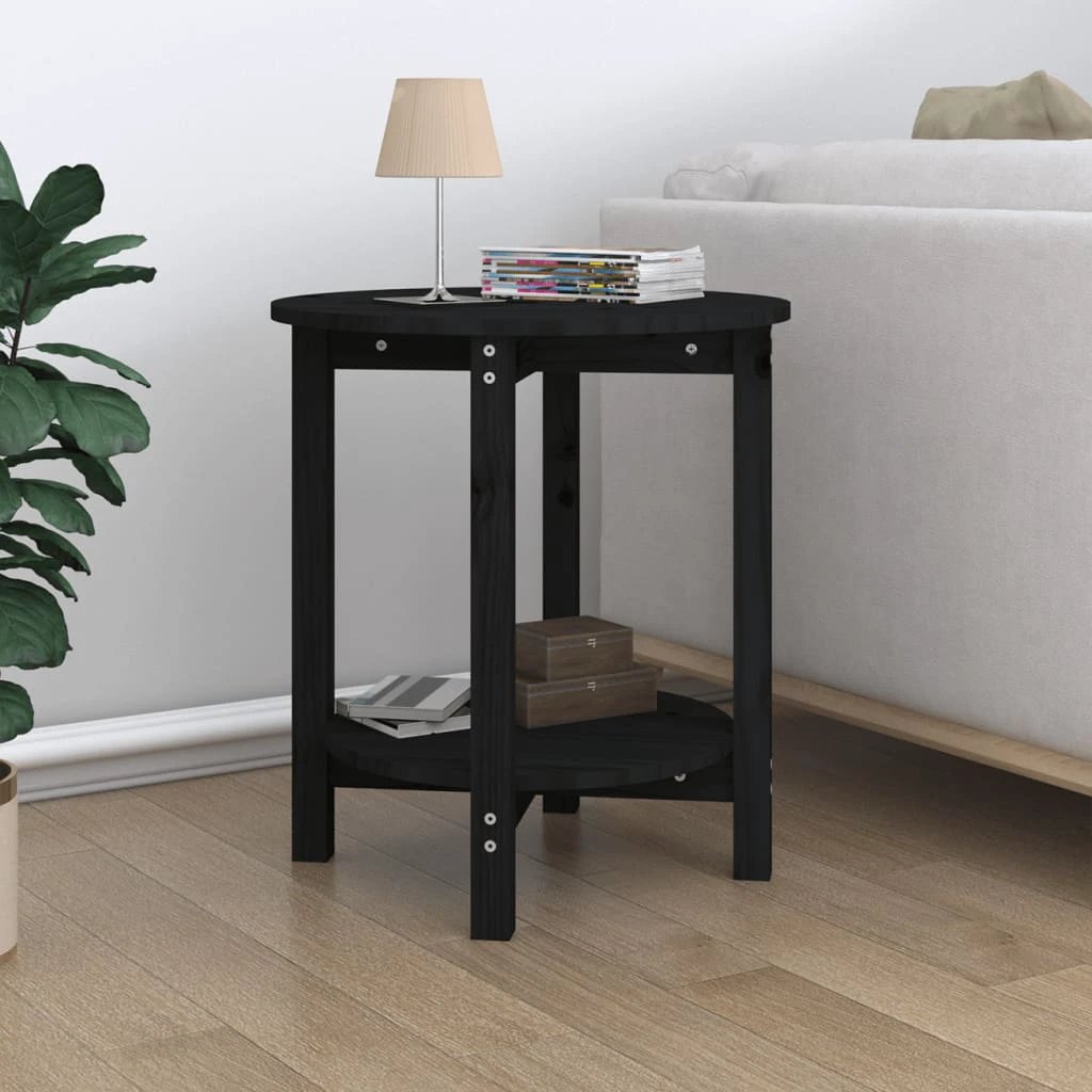 VidaXL Coffee Table Diameter 55x60 cm Solid Pine Wood Rustic Finish For Living Room Decor by vidaXL