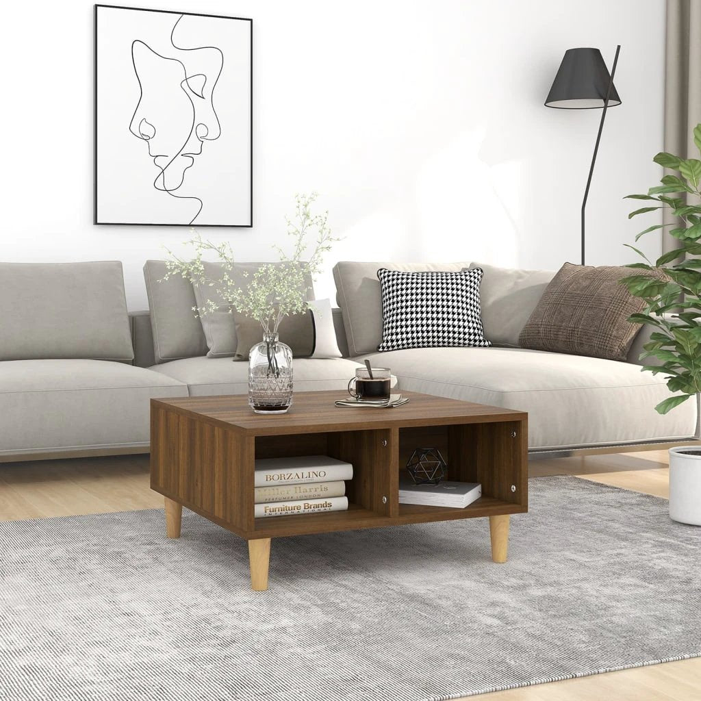 vidaXL VidaXL Coffee Table 60x60x30 cm Smoked Oak Living Room - Coffee Table