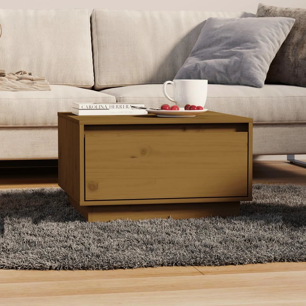 vidaXL VidaXL Coffee Table 55x56x32 cm Solid Pine Wood Large Storage Drawer Living Room - Coffee Table