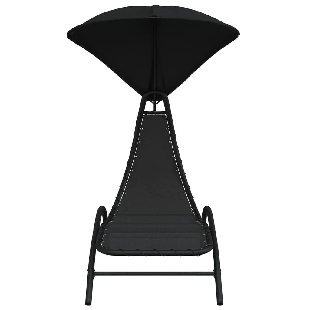 vidaXL Sun Lounger with Canopy Cream 167x80x195 cm Fabric and Steel by vidaXL