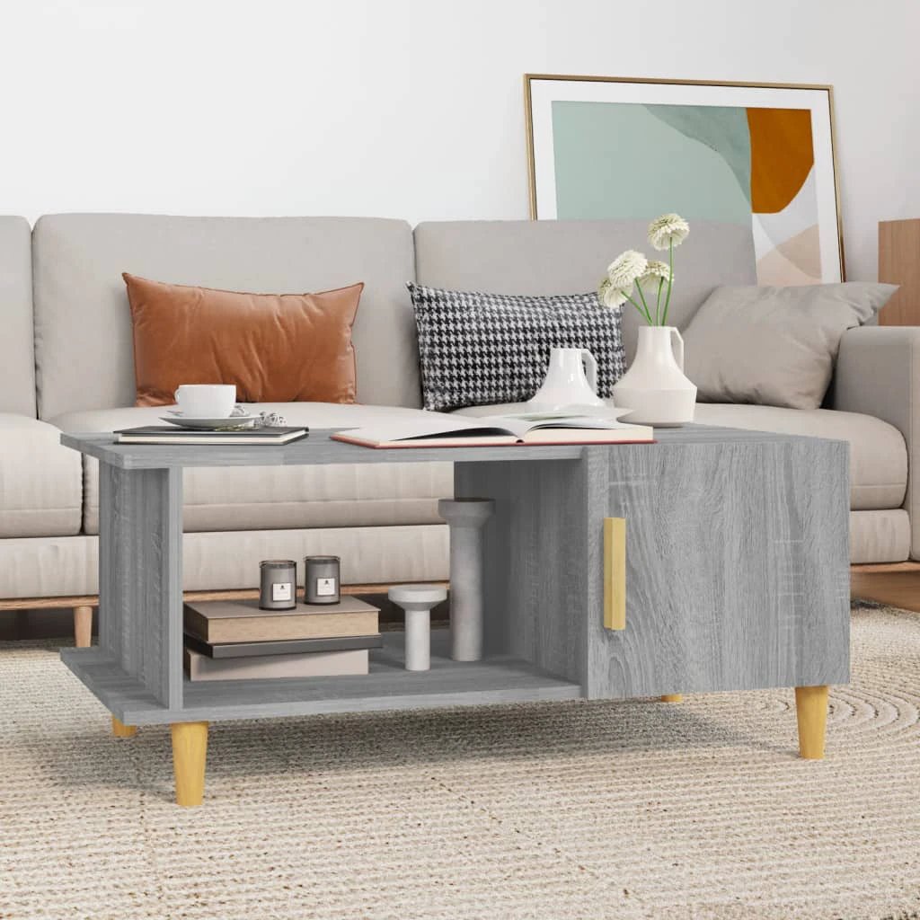 vidaXL VidaXL Coffee Table 90x50x40cm Engineered Wood Moisture Resistant With Storage Living Room - Coffee Table