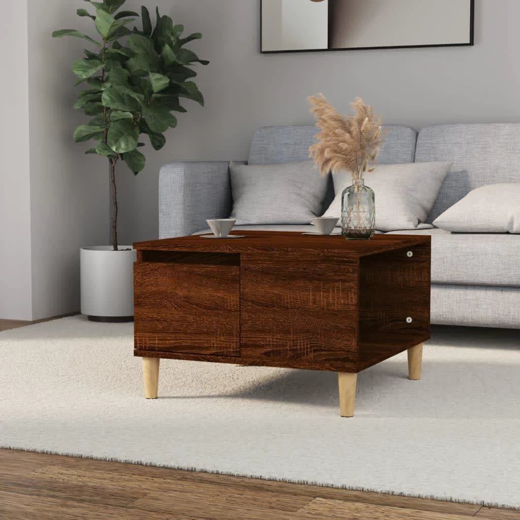 vidaXL VidaXL Coffee Table 55x55x36.5 cm Engineered Wood Moisture-Resistant White Finish For Living Room Decor - Coffee Table