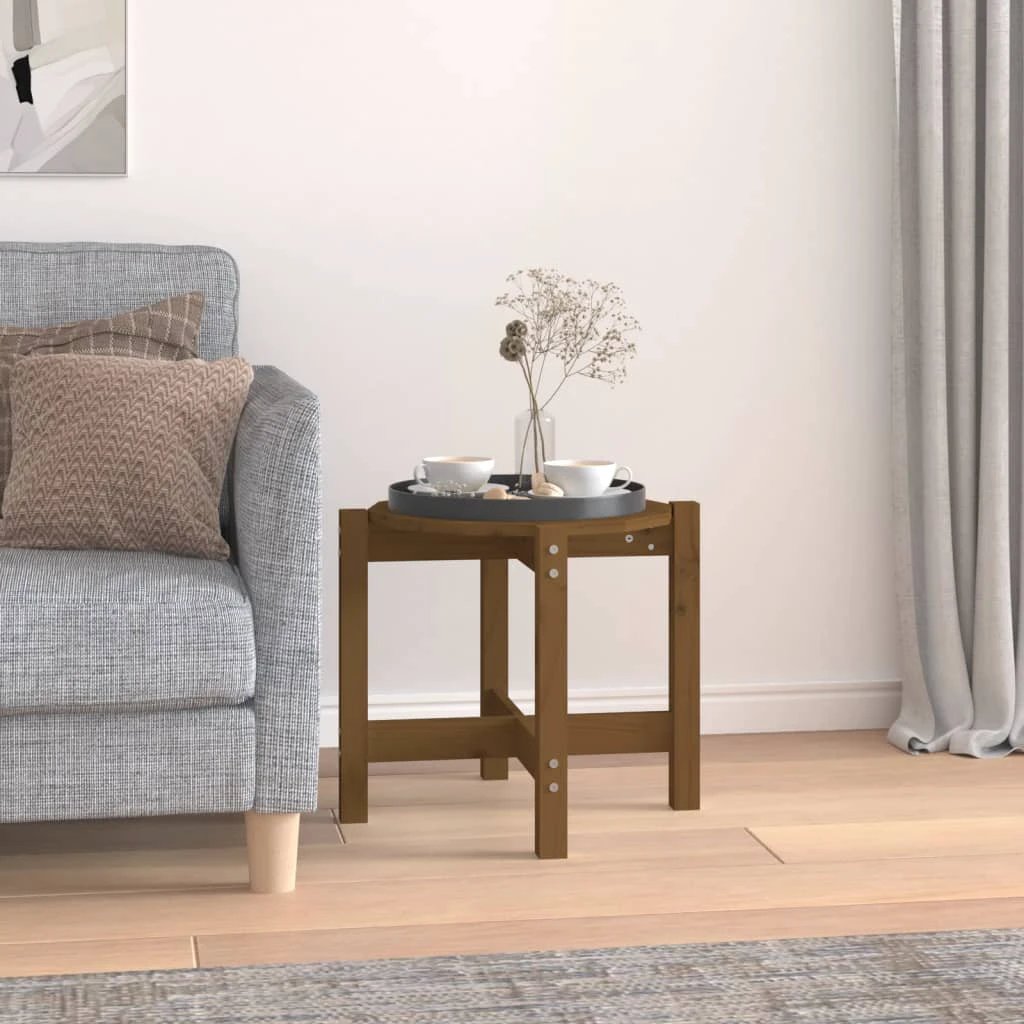 vidaXL VidaXL Coffee Table Diameter 62.5 cm by 45 cm Solid Pine Wood Rustic Living Room Decor - Coffee Table