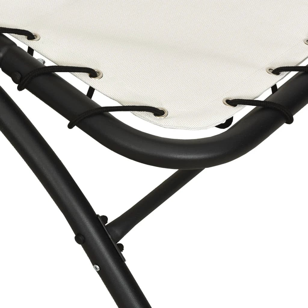 vidaXL Sun Lounger with Canopy Cream 167x80x195 cm Fabric and Steel by vidaXL