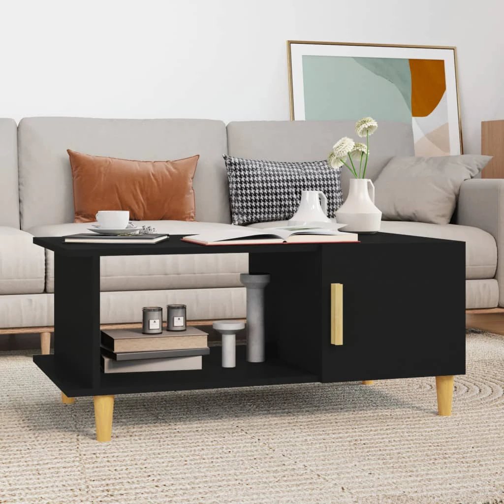 vidaXL VidaXL Coffee Table 90x50x40cm Engineered Wood Moisture Resistant With Storage Living Room - Coffee Table