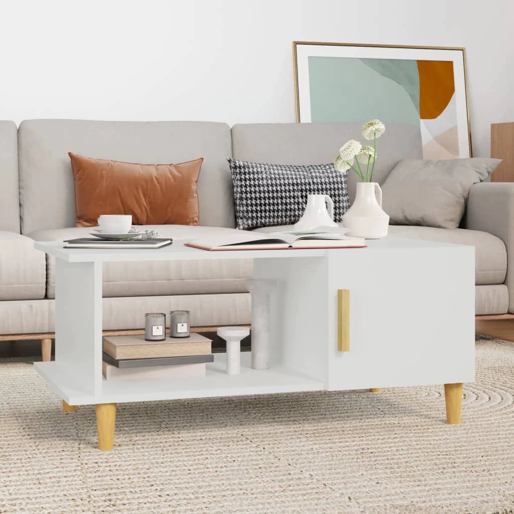 vidaXL VidaXL Coffee Table 90x50x40cm Engineered Wood Moisture Resistant With Storage Living Room - Coffee Table