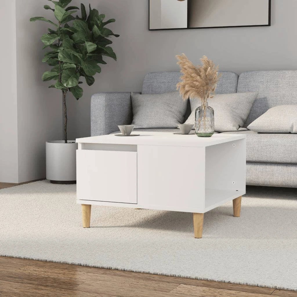 vidaXL VidaXL Coffee Table 55x55x36.5 cm Engineered Wood Moisture-Resistant White Finish For Living Room Decor - Coffee Table