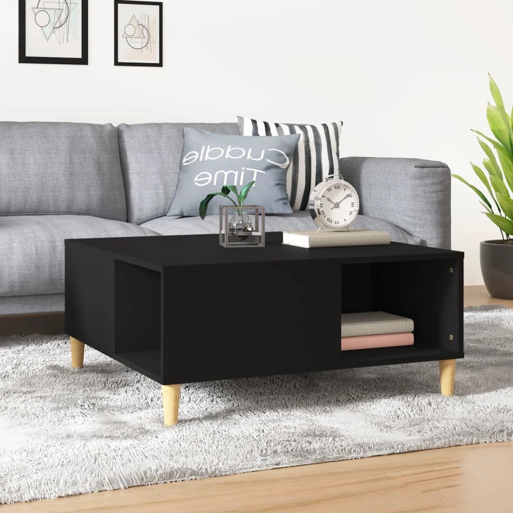 VidaXL Coffee Table 80x80x36.5 cm Engineered Wood Moisture-Resistant With Open Storage For Living Room by vidaXL