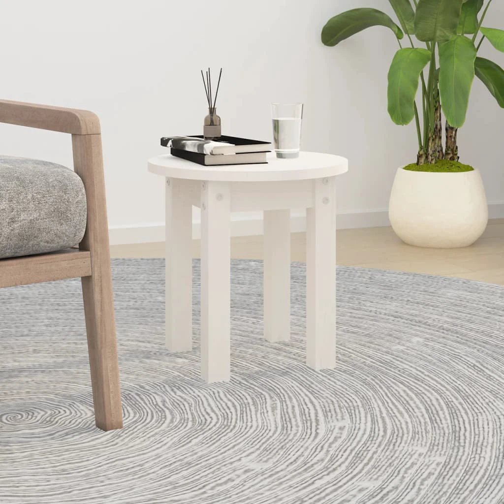 VidaXL Round Coffee Table Diameter 35 Cm Solid Pine Wood For Small Living Rooms Decor by vidaXL