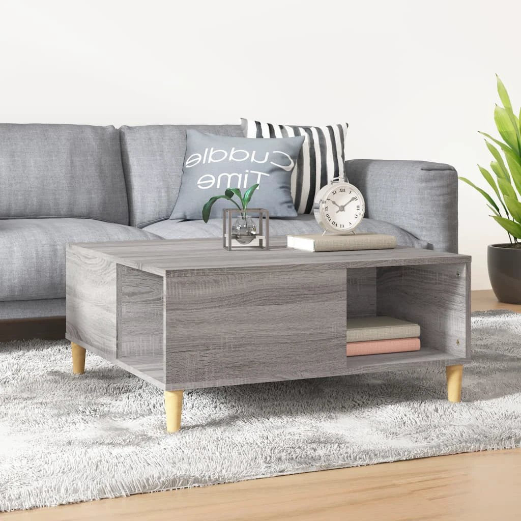 VidaXL Coffee Table 80x80x36.5 cm Engineered Wood Moisture-Resistant With Open Storage For Living Room by vidaXL