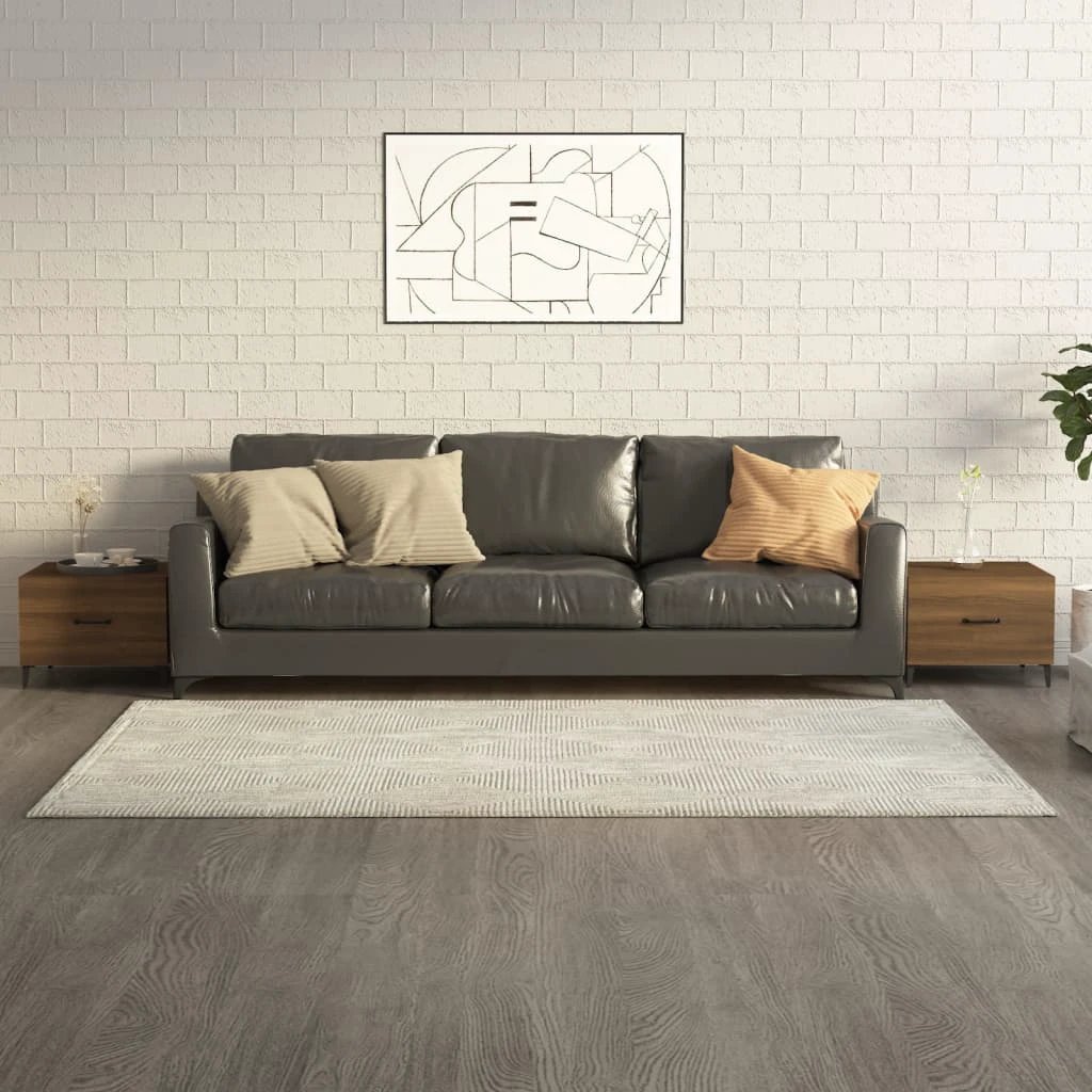 VidaXL Coffee Table 50x50x40 cm Smoked Oak Top With Metal Legs Living Room Decor by vidaXL