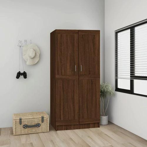 vidaXL vidaXL Engineered Wood Wardrobe 82.5x51.5x180 cm Smoked Oak Finish with Ample Storage for Home Organization - Wardrobe
