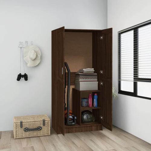 vidaXL vidaXL Engineered Wood Wardrobe 82.5x51.5x180 cm Smoked Oak Finish with Ample Storage for Home Organization - Wardrobe
