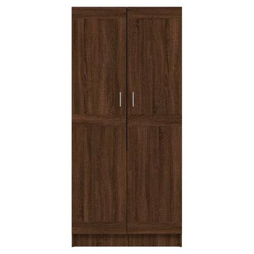 vidaXL Engineered Wood Wardrobe 82.5x51.5x180 cm Smoked Oak Finish with Ample Storage for Home Organization by vidaXL