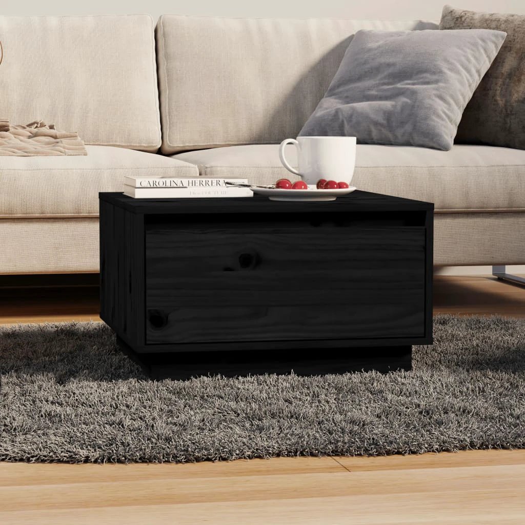vidaXL VidaXL Coffee Table 55x56x32 cm Solid Pine Wood Large Storage Drawer Living Room - Coffee Table