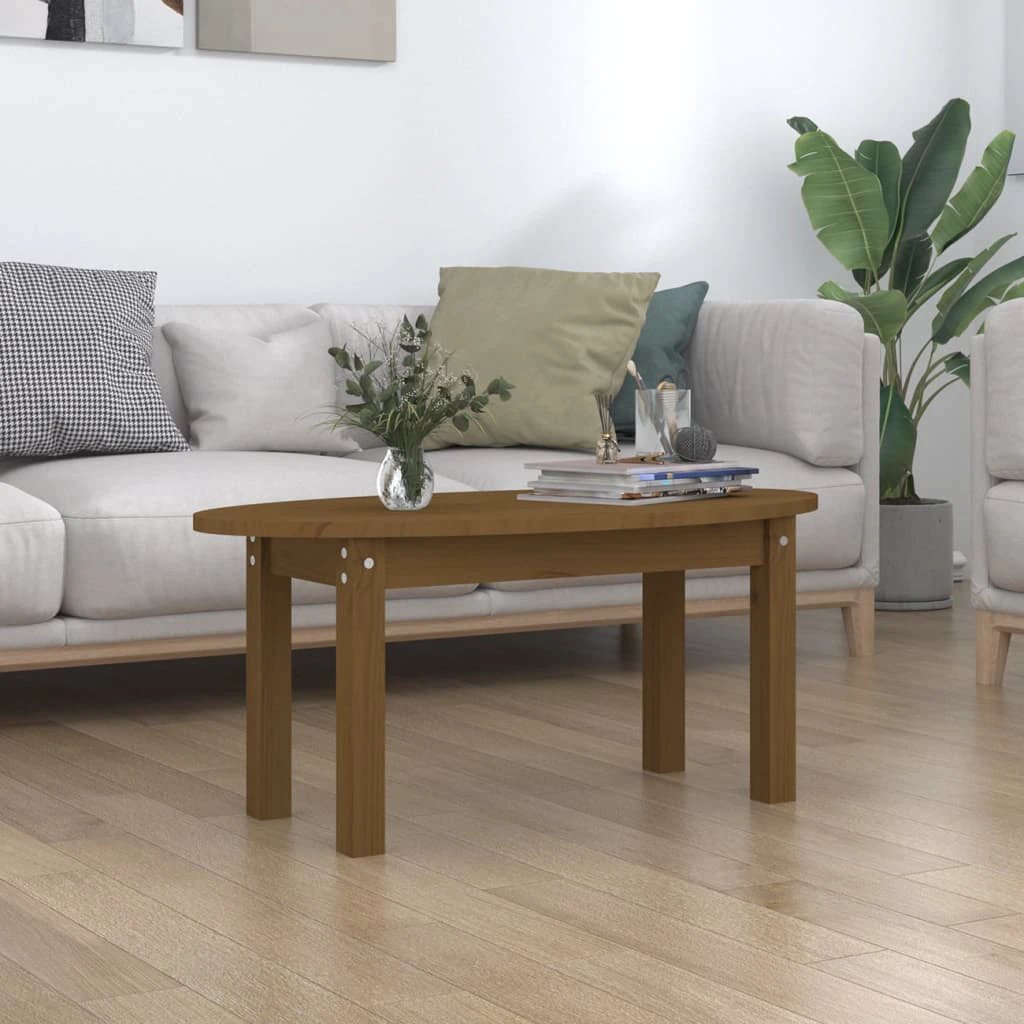 vidaXL vidaXL Coffee Table 110x55x45 cm Solid Pine Wood Rustic Finish For Living Room Decor - Coffee Table