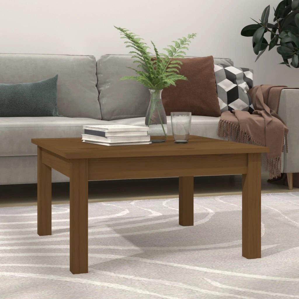 vidaXL Coffee Table 80x50x40 Cm Solid Pine Wood With Rustic Wax Finish And Sturdy Frame Living Room Decor by vidaXL