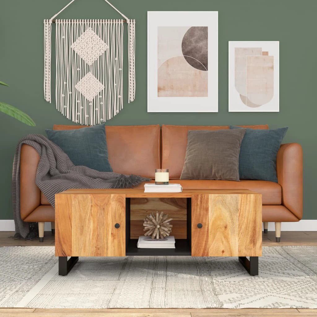VidaXL Coffee Table 100x54x40 Cm Solid Mango Wood Engineered Wood For Living Room by vidaXL