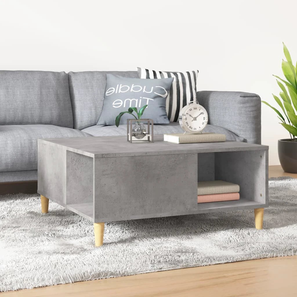VidaXL Coffee Table 80x80x36.5 cm Engineered Wood Moisture-Resistant With Open Storage For Living Room by vidaXL