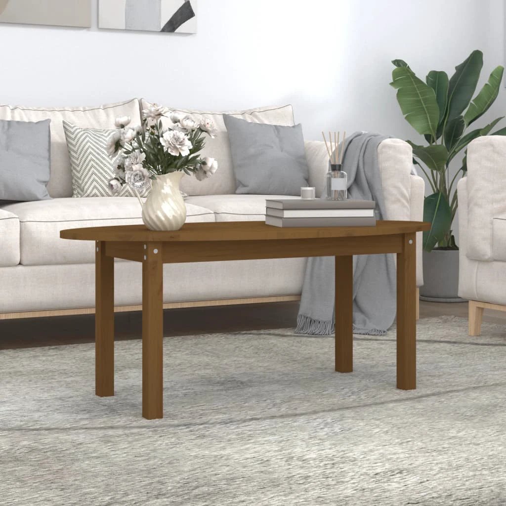 vidaXL vidaXL Coffee Table 110x55x45 cm Solid Pine Wood Rustic Finish For Living Room Decor - Coffee Table