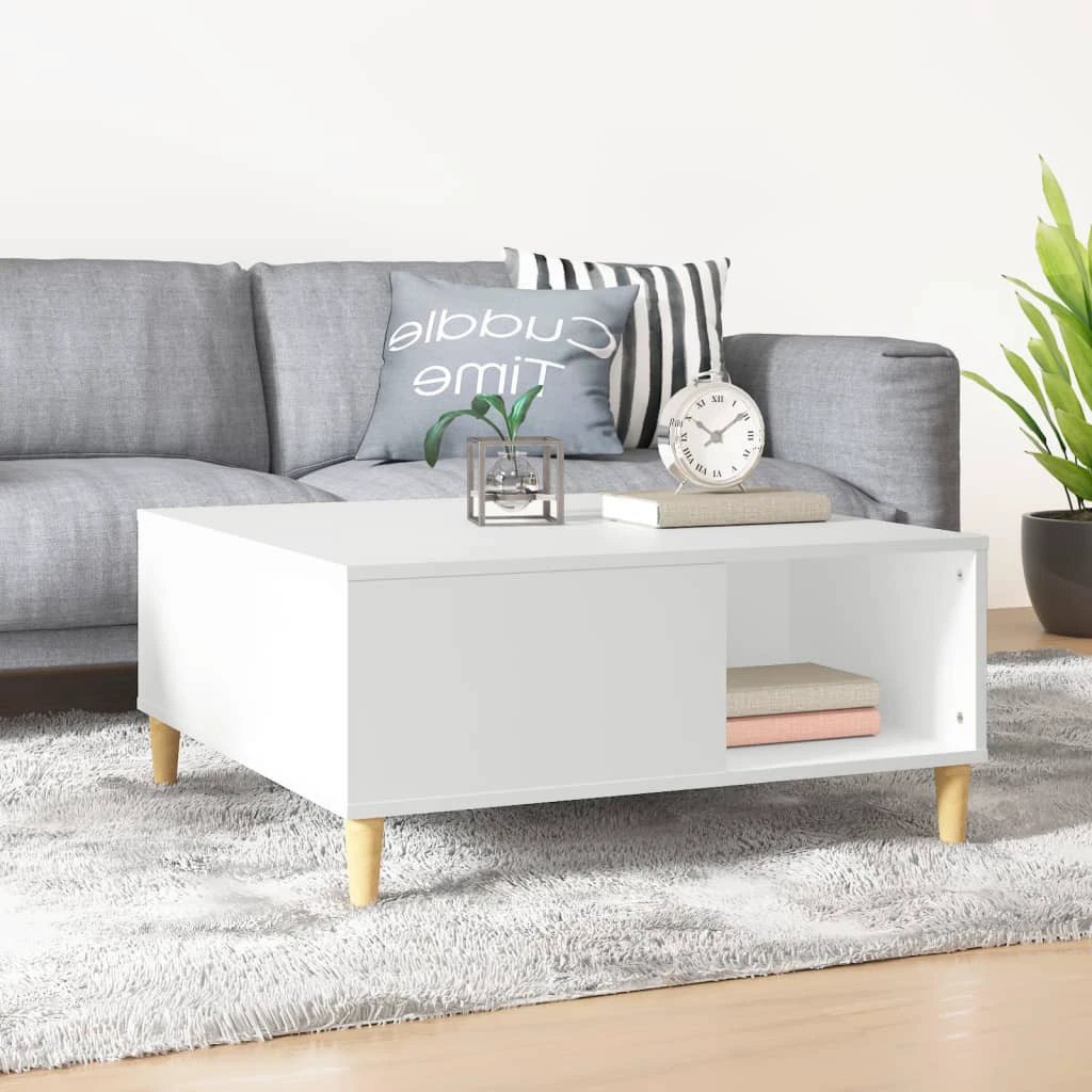 VidaXL Coffee Table 80x80x36.5 cm Engineered Wood Moisture-Resistant With Open Storage For Living Room by vidaXL
