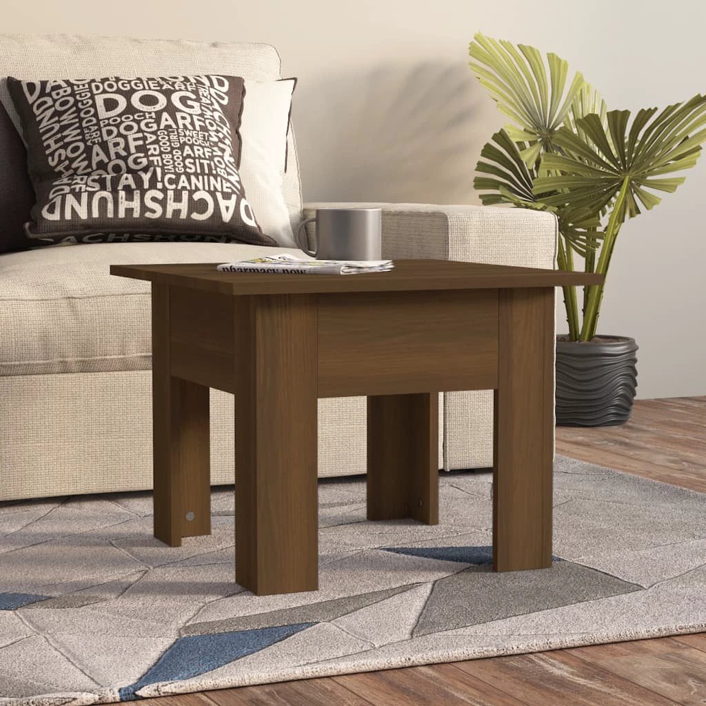 vidaXL VidaXL Coffee Table 55x55x42 cm Smoked Oak Engineered Wood Sturdy Build For Living Room - Coffee Table