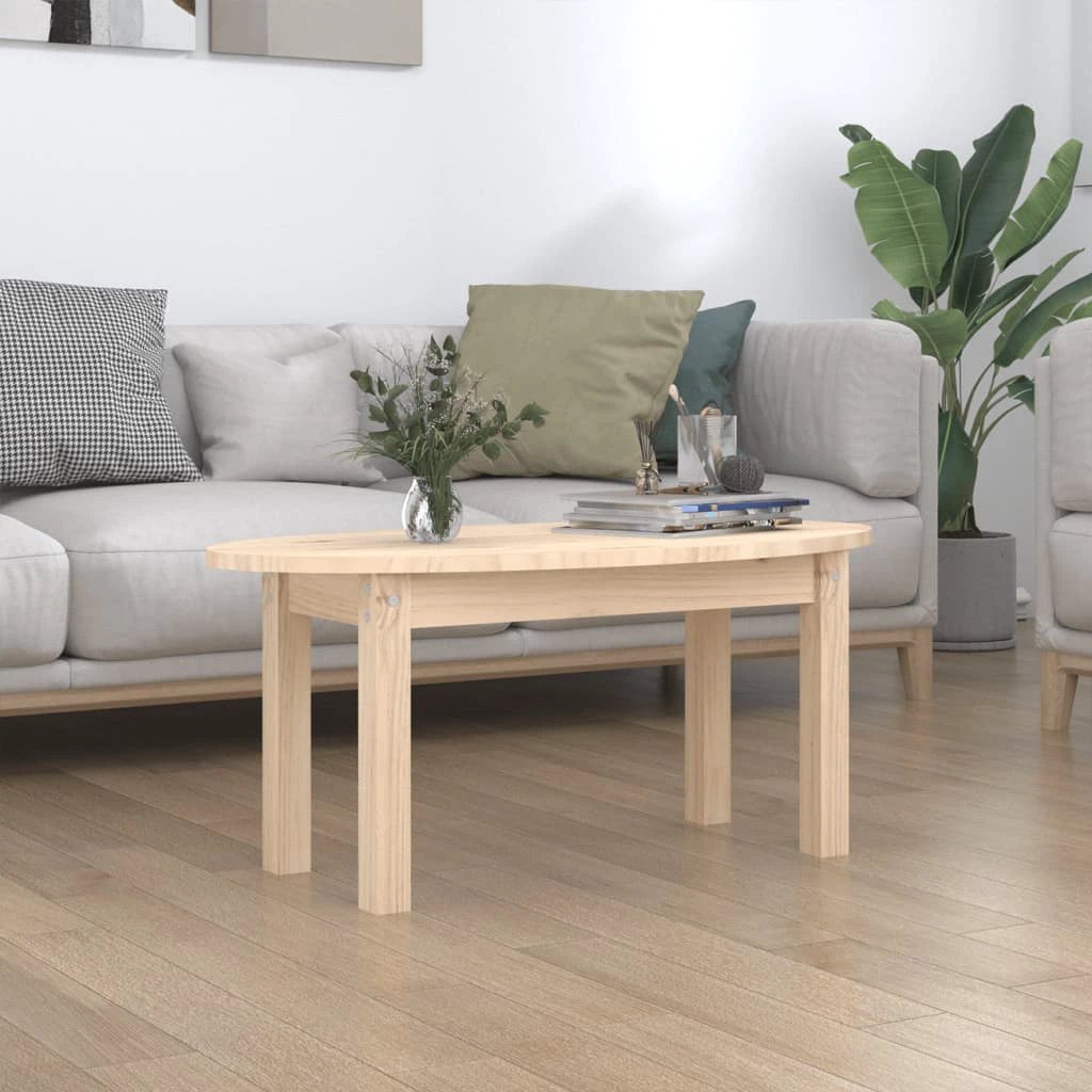 vidaXL vidaXL Coffee Table 110x55x45 cm Solid Pine Wood Rustic Finish For Living Room Decor - Coffee Table