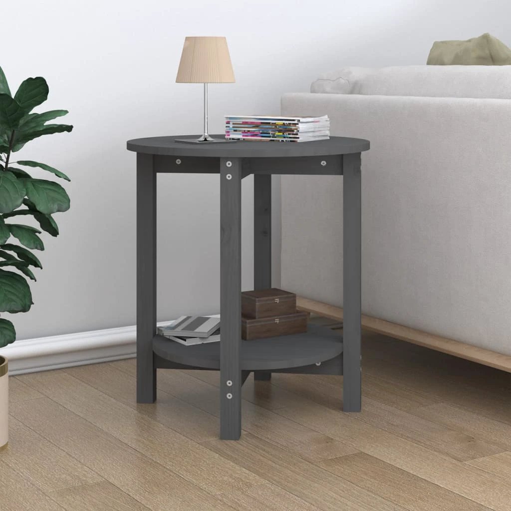 vidaXL VidaXL Coffee Table Diameter 55x60 cm Solid Pine Wood Rustic Finish For Living Room Decor - Coffee Table