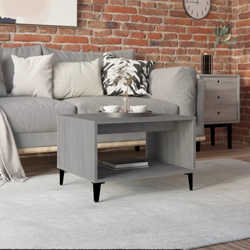vidaXL VidaXL Coffee Table 60x50x40 Cm Smoked Oak Finish Engineered Wood For Modern Living Rooms - Coffee Table
