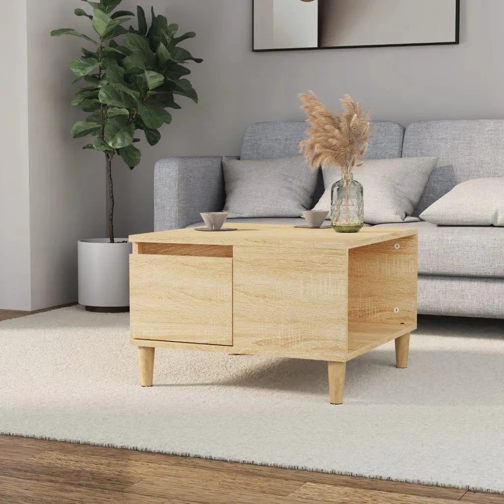 vidaXL VidaXL Coffee Table 55x55x36.5 cm Engineered Wood Moisture-Resistant White Finish For Living Room Decor - Coffee Table