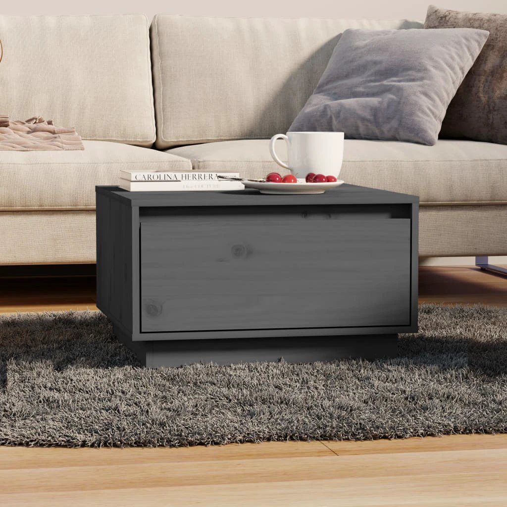 vidaXL VidaXL Coffee Table 55x56x32 cm Solid Pine Wood Large Storage Drawer Living Room - Coffee Table