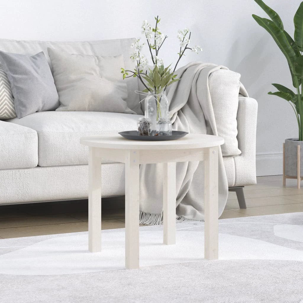 VidaXL Coffee Table 55x45 cm Solid Pine Wood Natural Finish For Living Room Decor by vidaXL