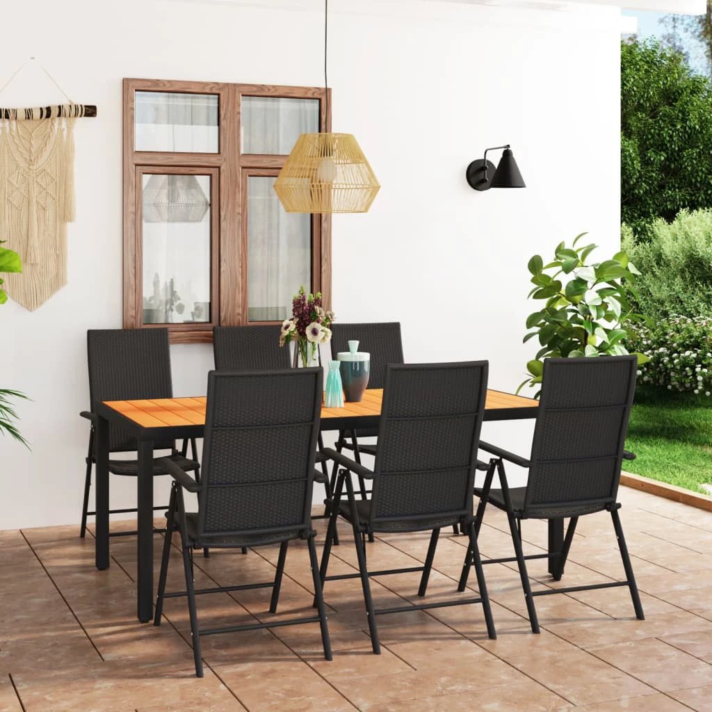 VidaXL Garden Dining Set 7Piece Weatherproof Rattan Outdoor by vidaXL