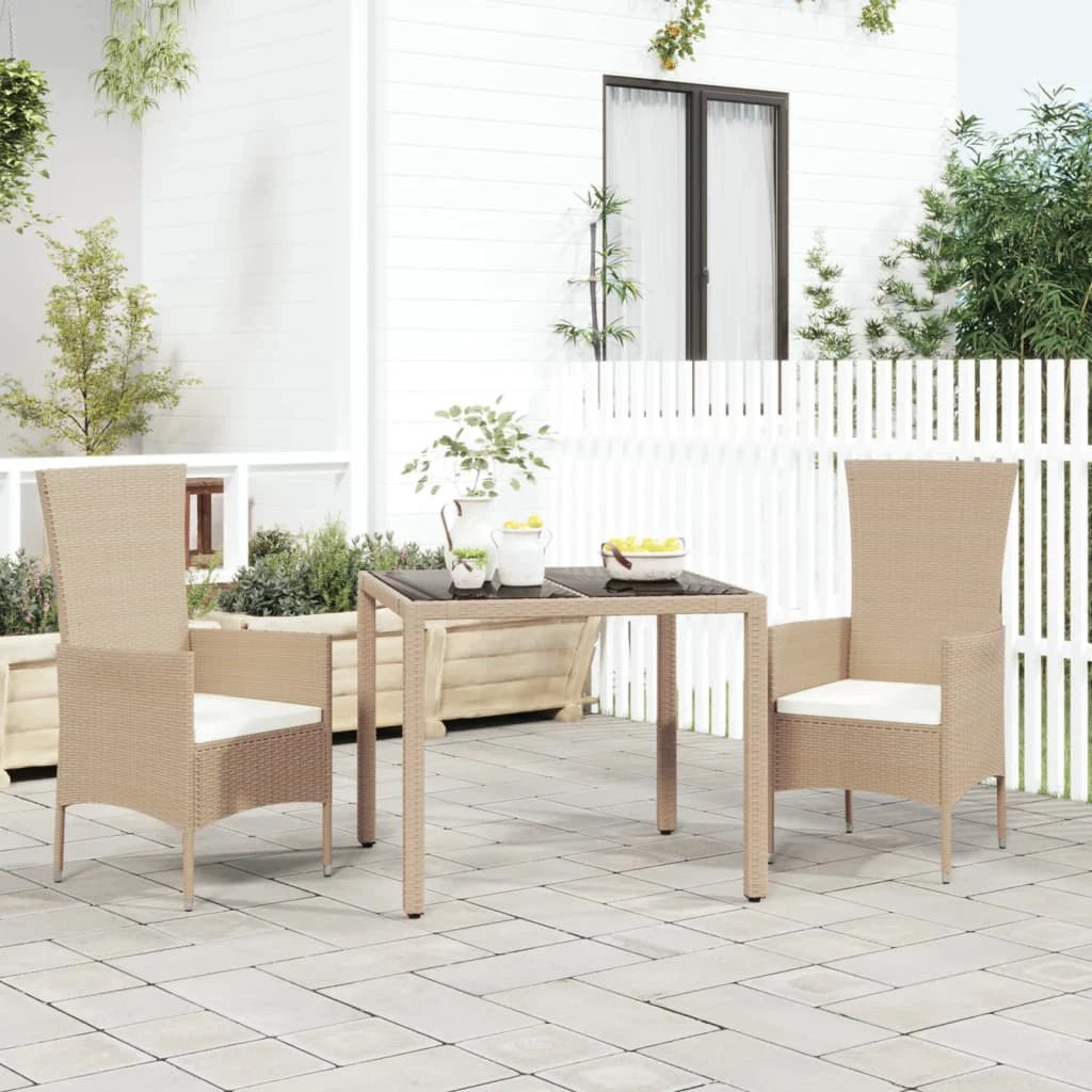 vidaXL Garden Table with Wooden Top Black Poly Rattan&Solid Wood Acacia by vidaXL