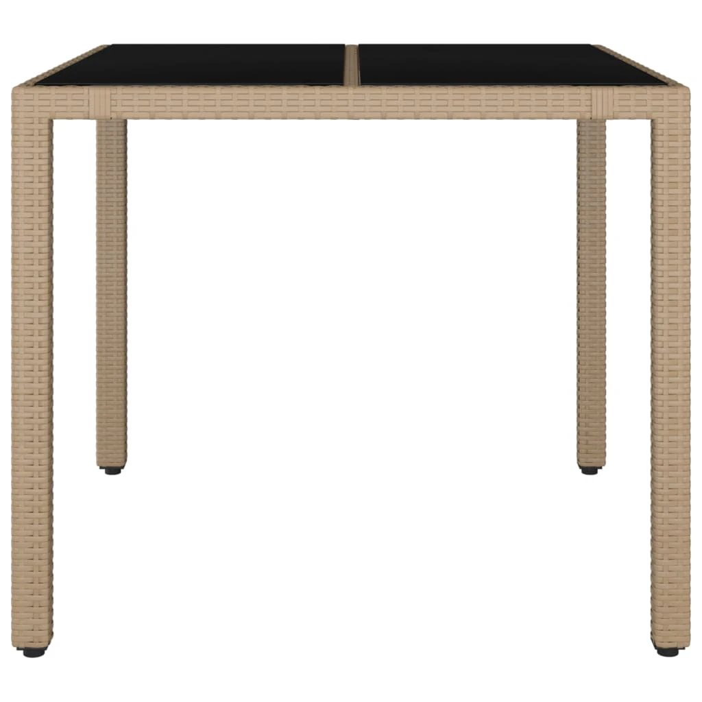 vidaXL Garden Table with Wooden Top Black Poly Rattan&Solid Wood Acacia by vidaXL