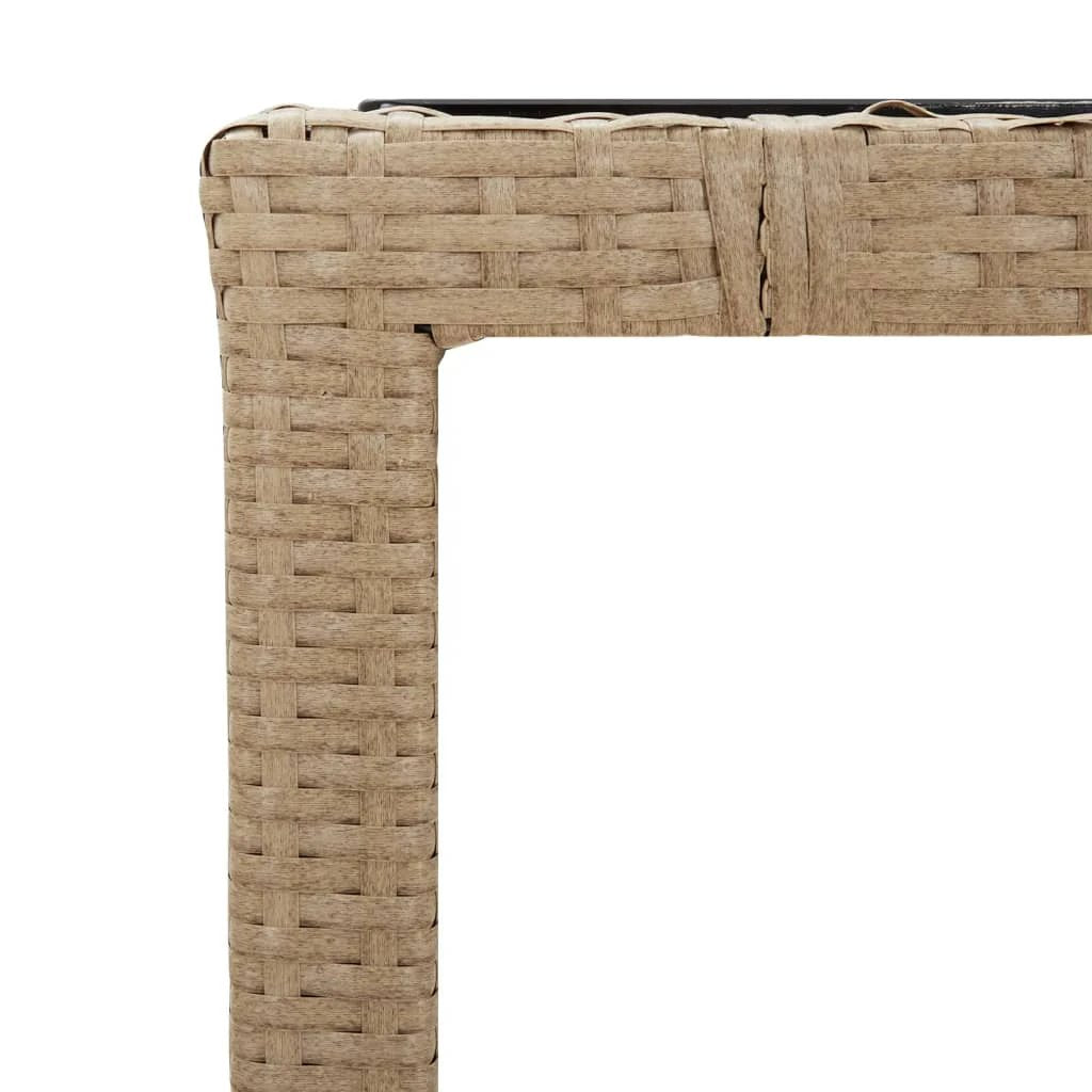 vidaXL Garden Table with Wooden Top Black Poly Rattan&Solid Wood Acacia by vidaXL