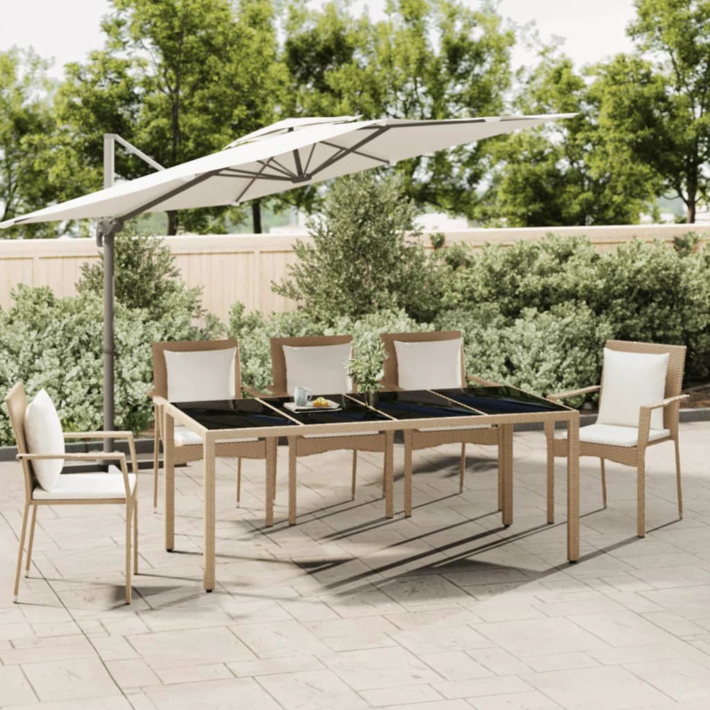 vidaXL vidaXL Garden Table with Wooden Top Black Poly Rattan&Solid Wood Acacia - Garden Table