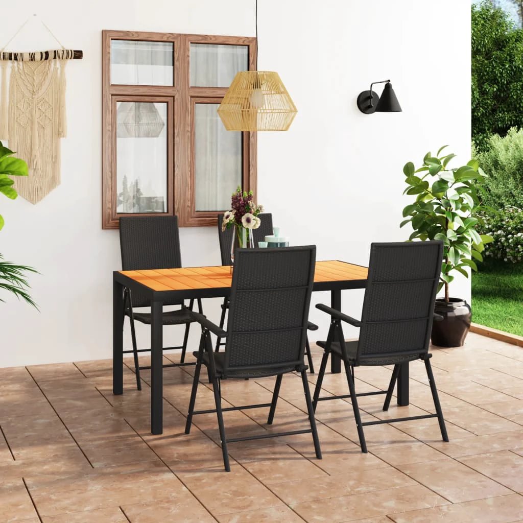 vidaXL VidaXL Garden Dining Set 5 Piece Weatherproof Rattan Outdoor - Garden Set