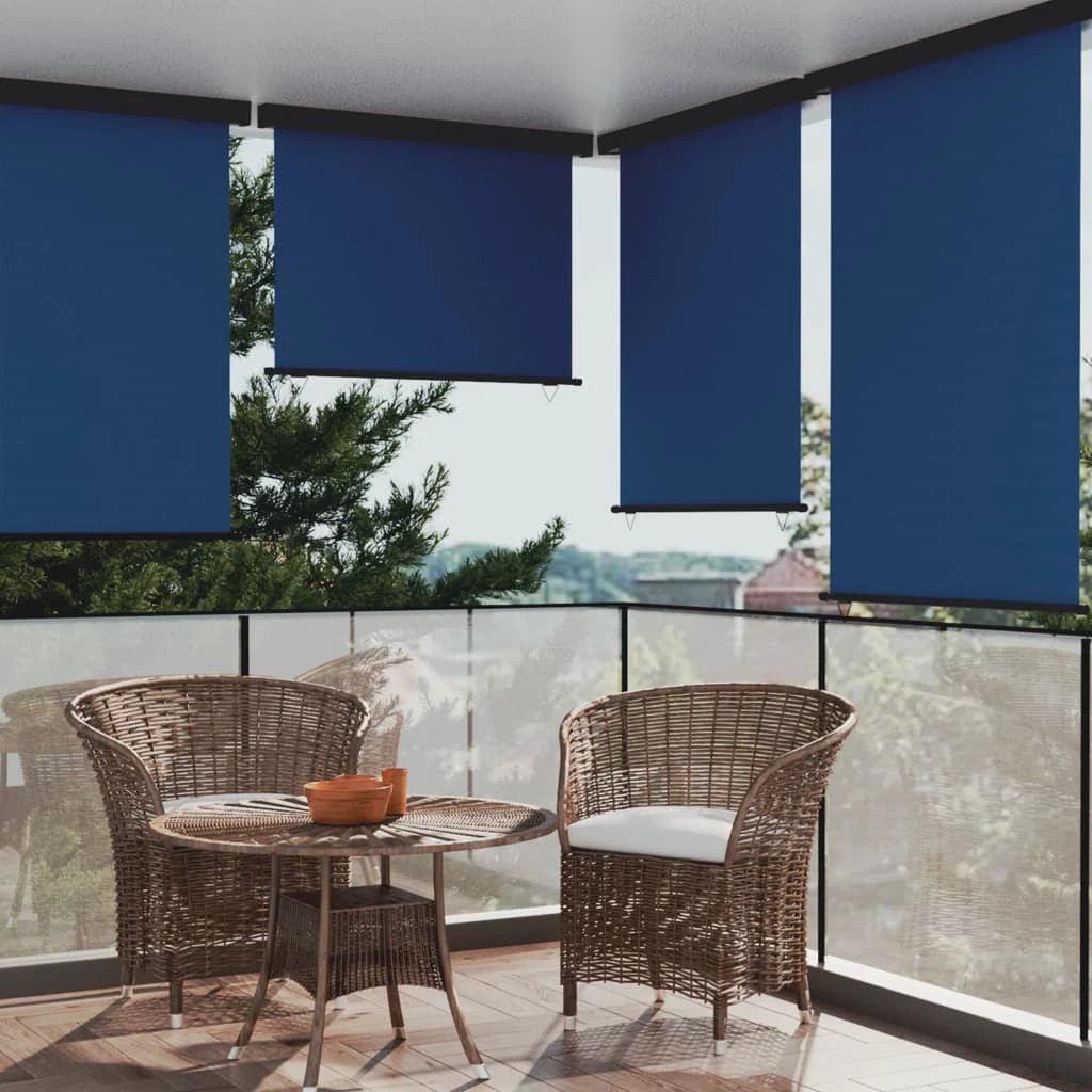 vidaXL VidaXL Balcony Side Awning 65x250 cm Black UV Resistant Polyester Aluminium Roller Privacy for Balcony - Cover