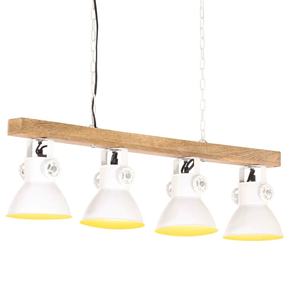 VidaXL Ceiling Lamp 17cm Mango Wood White Living by vidaXL