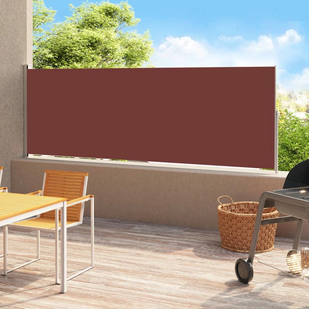 vidaXL VidaXL Patio Retractable Side Awning 180x500 cm UV Resistant Polyester Privacy Screen - Cover
