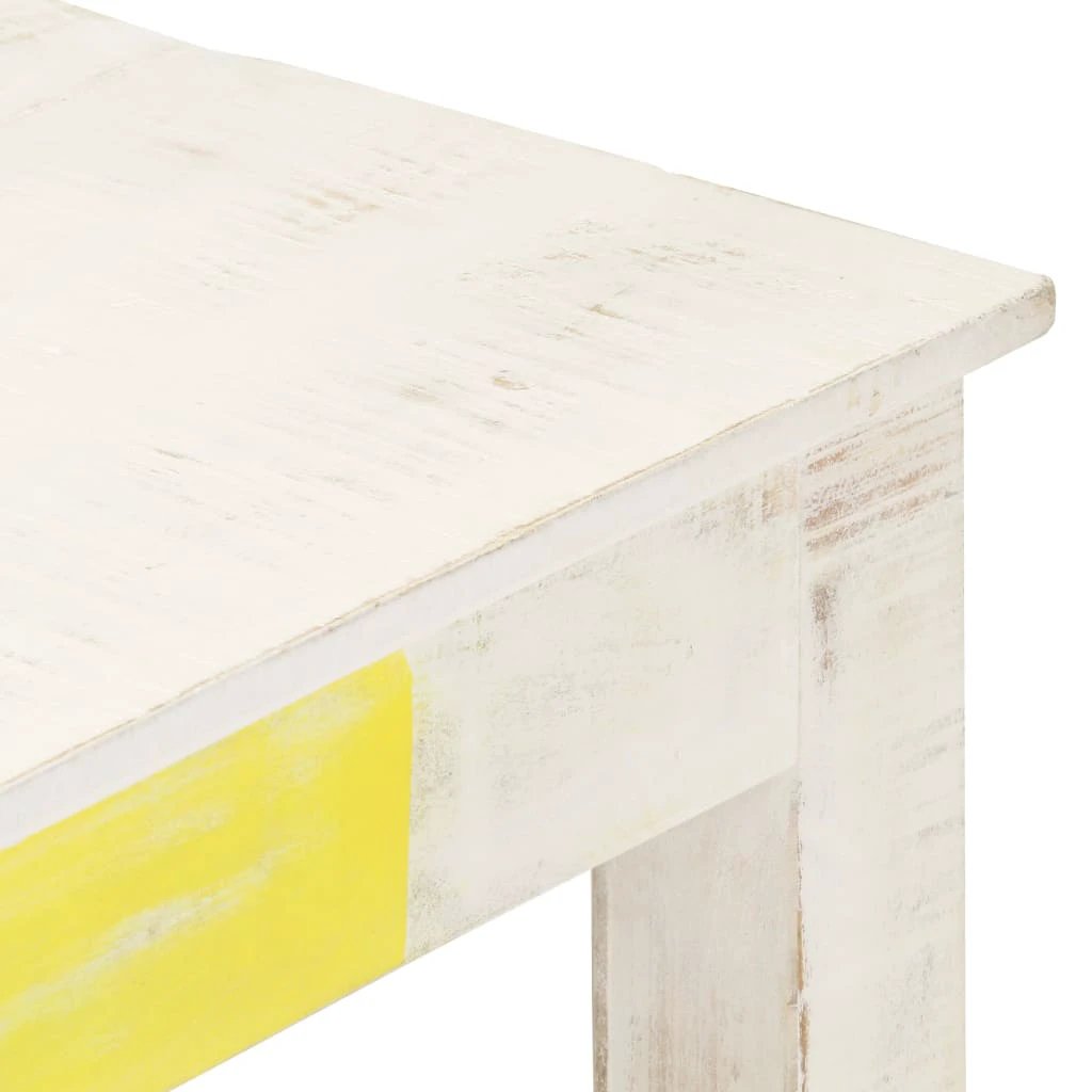 VidaXL Coffee Table 110x60x45 Cm Whitewashed Solid Mango Wood For Living Room Decor by vidaXL