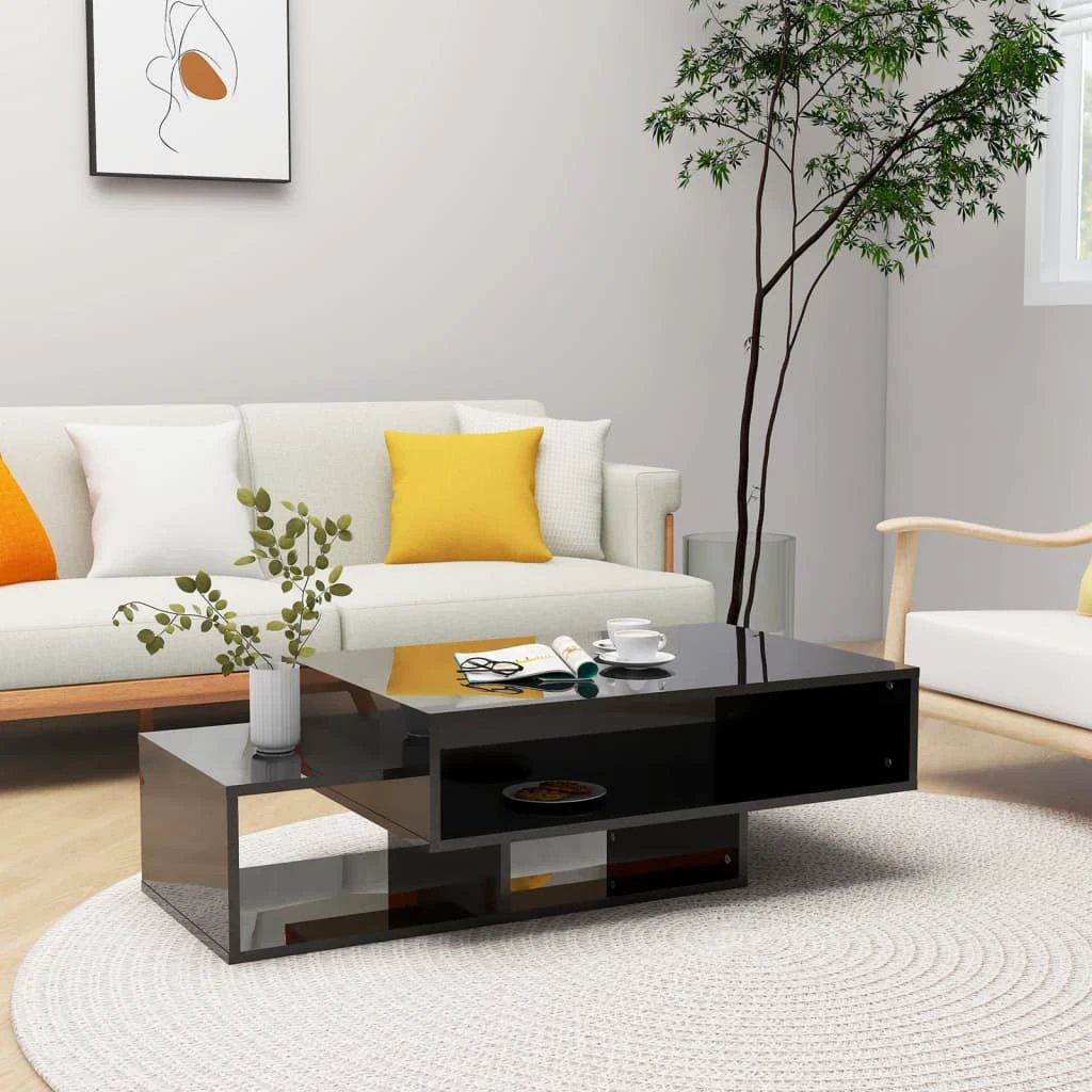 VidaXL Coffee Table 105x55x32 cm Smoked Oak Engineered Wood With Three Storage Compartments Living Room And Office by vidaXL
