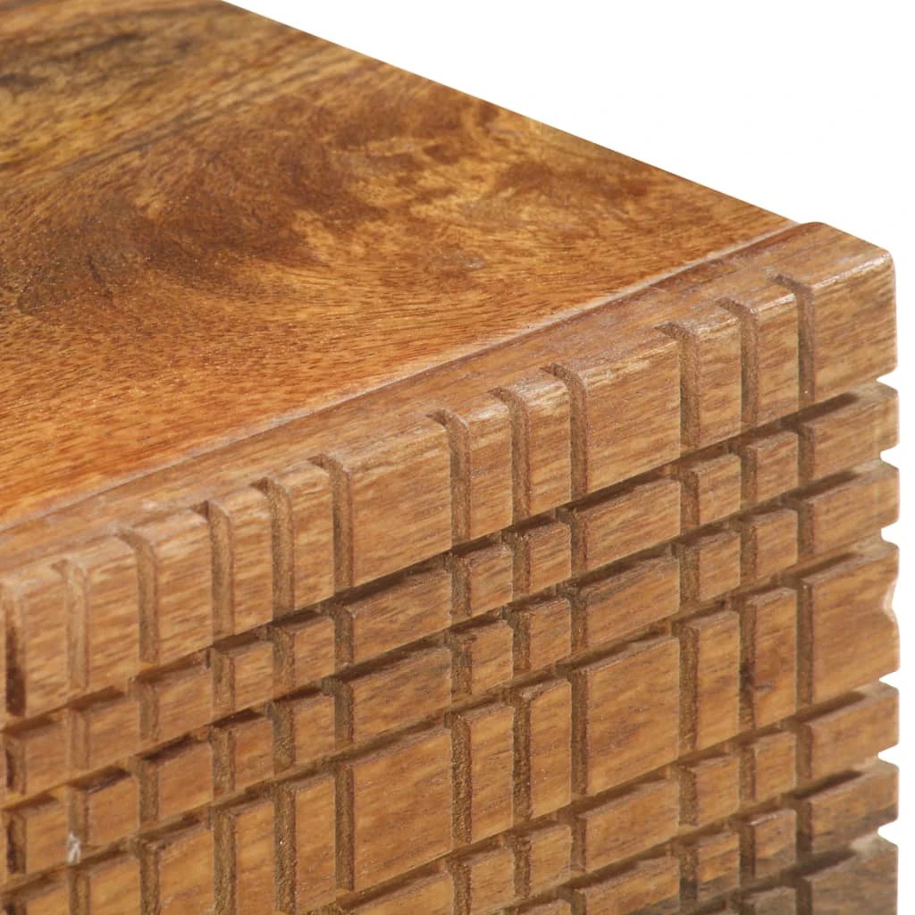 vidaXL VidaXL Coffee Table 90x45x40 cm Solid Mango Wood Handcarved Grid Front for Living Room Decor - Coffee Table
