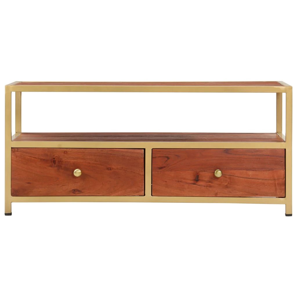 vidaXL VidaXL Coffee Table 90x50x40 Cm Solid Acacia Wood Vintage Finish For Living Room - Coffee Table