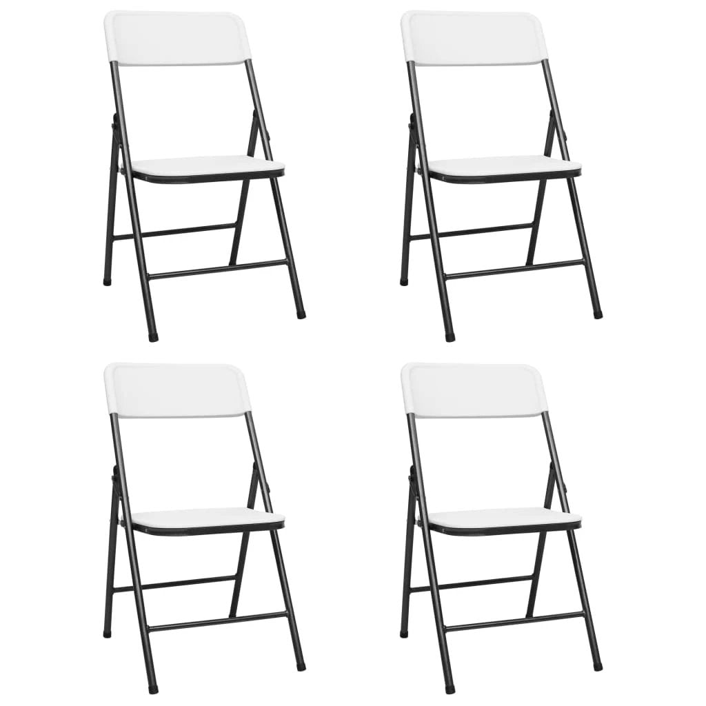 vidaXL vidaXL Folding Garden Chairs Set of 4 HDPE White with Weather-Resistant Design for Outdoor Events and Activities - Garden Chairs