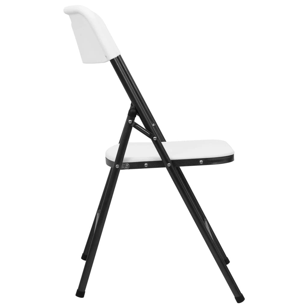 vidaXL vidaXL Folding Garden Chairs Set of 4 HDPE White with Weather-Resistant Design for Outdoor Events and Activities - Garden Chairs