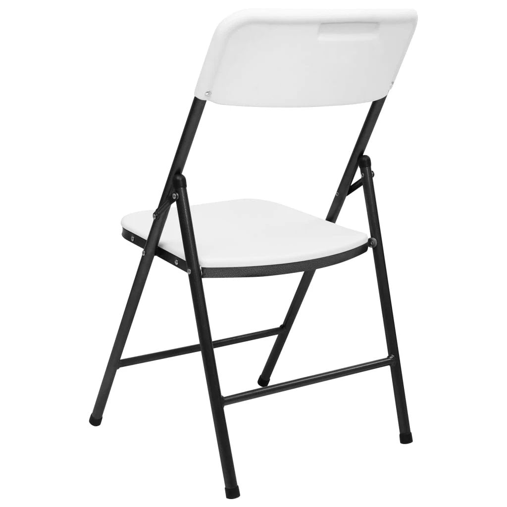 vidaXL vidaXL Folding Garden Chairs Set of 4 HDPE White with Weather-Resistant Design for Outdoor Events and Activities - Garden Chairs